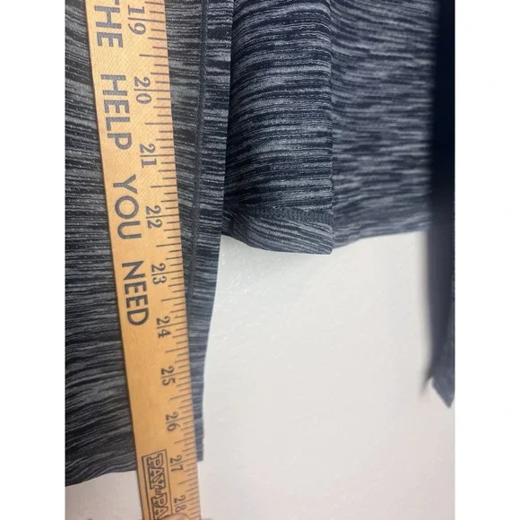 ZYIA Active Size M Tie-Back Split Back Long Sleeve Top Space Dye Gray - Picture 5 of 6